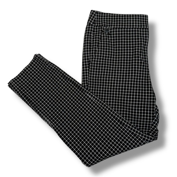 LOFT Pants - LOFT Black & White Checked Cropped Ankle Pants